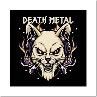 Death Metal Satanic Baphomet Cat Posters and Art